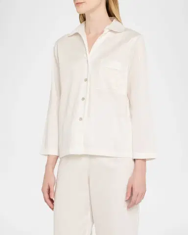 Natori Cropped Cotton Sateen Pajama Set | Thumbnail 4 Natori Cropped Cotton Sateen Pajama Set | Thumbnail 4