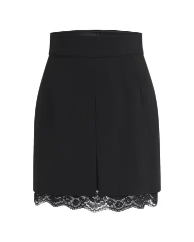 Dolce & Gabbana Lana Double Crepe Lace-Trim Mini Skirt | Thumbnail 1 Dolce & Gabbana Lana Double Crepe Lace-Trim Mini Skirt | Thumbnail 1