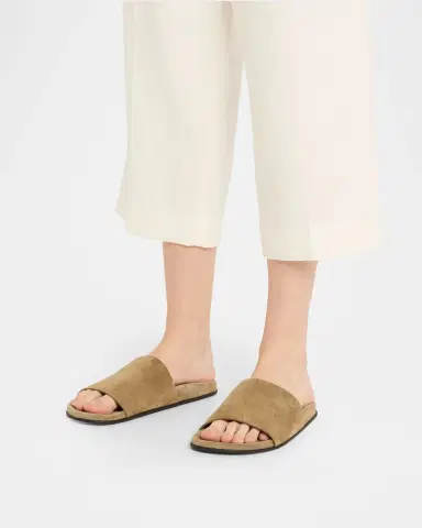 The Row Hugh Suede Flat Slide Sandals | Thumbnail 2 The Row Hugh Suede Flat Slide Sandals | Thumbnail 2
