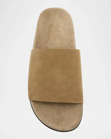 The Row Hugh Suede Flat Slide Sandals | Thumbnail 6 The Row Hugh Suede Flat Slide Sandals | Thumbnail 6