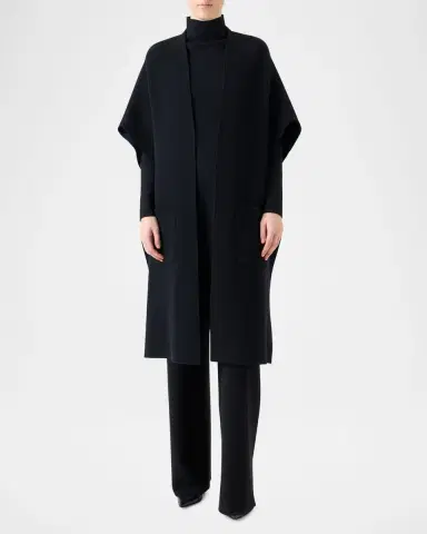 Akris Bicolor Cashmere Double-Face Knit Cape | Thumbnail 4 Akris Bicolor Cashmere Double-Face Knit Cape | Thumbnail 4