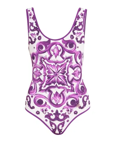 Dolce & Gabbana Majolica-Print One-Piece Swimsuit | Thumbnail 1 Dolce & Gabbana Majolica-Print One-Piece Swimsuit | Thumbnail 1