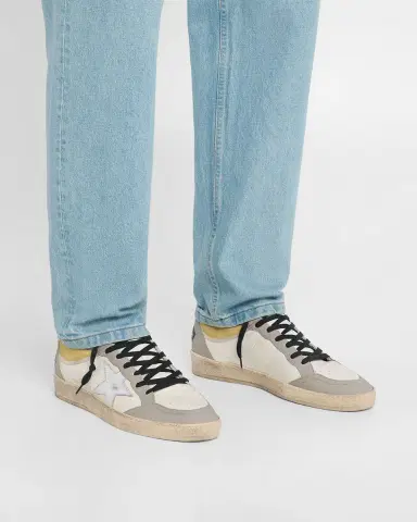 Golden Goose Men's Ball Star Metallic Leather Low-Top Sneakers, Exclusive | Thumbnail 2 Golden Goose Men's Ball Star Metallic Leather Low-Top Sneakers, Exclusive | Thumbnail 2