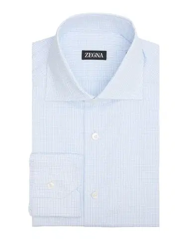 ZEGNA Men 's Cotton Small Check Dress Shirt | Thumbnail 1 ZEGNA Men 's Cotton Small Check Dress Shirt | Thumbnail 1