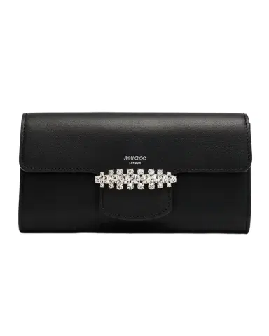 Jimmy Choo Bing Crystal Smooth Leather Wallet | Thumbnail 1 Jimmy Choo Bing Crystal Smooth Leather Wallet | Thumbnail 1