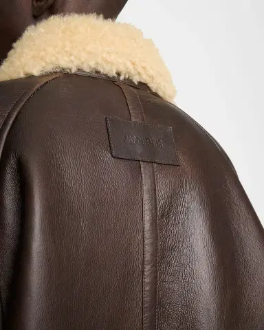 Jacquemus Men's Leather and Shearling Bomber Jacket | Thumbnail 5 Jacquemus Men's Leather and Shearling Bomber Jacket | Thumbnail 5