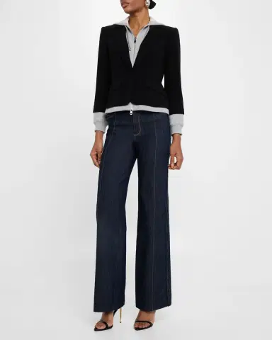 Cinq a Sept Khloe Le Petit Zip-Front Blazer | Thumbnail 2 Cinq a Sept Khloe Le Petit Zip-Front Blazer | Thumbnail 2