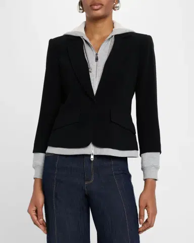 Cinq a Sept Khloe Le Petit Zip-Front Blazer | Thumbnail 4 Cinq a Sept Khloe Le Petit Zip-Front Blazer | Thumbnail 4