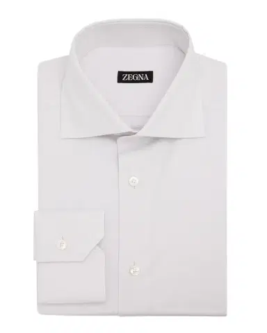 Zegna Men's Solid Cotton Twill Dress Shirt | Thumbnail 1 Zegna Men's Solid Cotton Twill Dress Shirt | Thumbnail 1