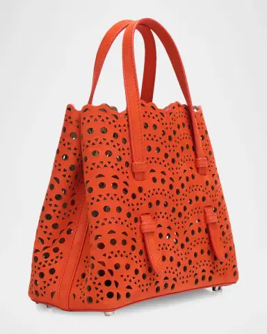 Alaïa Mina 20 Top-Handle Bag in Perforated Suede | Thumbnail 2 Alaïa Mina 20 Top-Handle Bag in Perforated Suede | Thumbnail 2