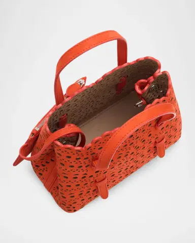 Alaïa Mina 20 Top-Handle Bag in Perforated Suede | Thumbnail 3 Alaïa Mina 20 Top-Handle Bag in Perforated Suede | Thumbnail 3