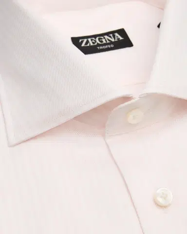 Zegna Men's Candy Stripe Trofeo Twill Dress Shirt | Thumbnail 2 Zegna Men's Candy Stripe Trofeo Twill Dress Shirt | Thumbnail 2