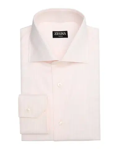 Zegna Men's Candy Stripe Trofeo Twill Dress Shirt | Thumbnail 1 Zegna Men's Candy Stripe Trofeo Twill Dress Shirt | Thumbnail 1