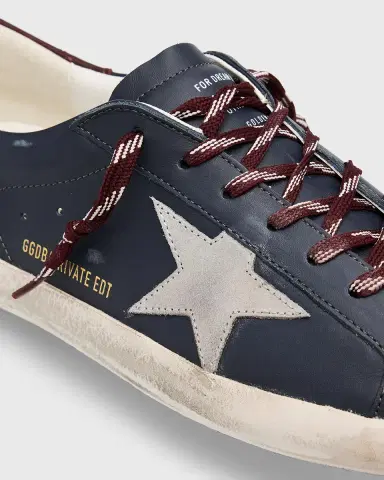 Golden Goose Men's Super-Star Leather Low-Top Sneakers | Thumbnail 3 Golden Goose Men's Super-Star Leather Low-Top Sneakers | Thumbnail 3