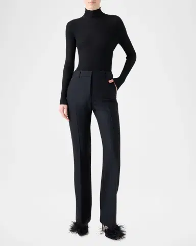 Akris Cashmere-Silk Fine Ribbed Knit Pullover | Thumbnail 2 Akris Cashmere-Silk Fine Ribbed Knit Pullover | Thumbnail 2