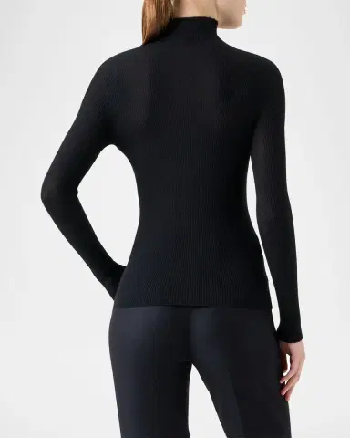 Akris Cashmere-Silk Fine Ribbed Knit Pullover | Thumbnail 3 Akris Cashmere-Silk Fine Ribbed Knit Pullover | Thumbnail 3