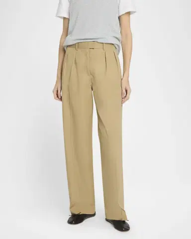 The Row Alfidis Pleated Straight-Leg Cotton-Cashmere Pants | Thumbnail 4 The Row Alfidis Pleated Straight-Leg Cotton-Cashmere Pants | Thumbnail 4