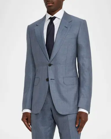 Zegna Men's Centoventimila Wool Sharkskin Suit | Thumbnail 3 Zegna Men's Centoventimila Wool Sharkskin Suit | Thumbnail 3