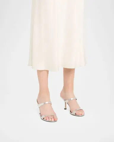 Stuart Weitzman Nudist Metallic Dual-Band Slide Sandals | Thumbnail 2 Stuart Weitzman Nudist Metallic Dual-Band Slide Sandals | Thumbnail 2