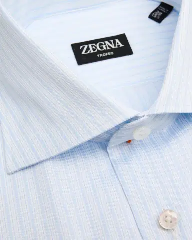 ZEGNA Men's Trofeo Cotton Multi-Stripe Dress Shirt | Thumbnail 2 ZEGNA Men's Trofeo Cotton Multi-Stripe Dress Shirt | Thumbnail 2