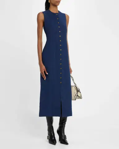 Good Work by Argent x Citizens of Humanity Sleeveless Button-Down Linen Midi Dress | Thumbnail 2 Good Work by Argent x Citizens of Humanity Sleeveless Button-Down Linen Midi Dress | Thumbnail 2