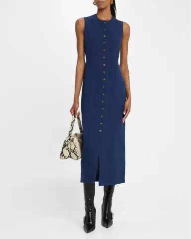 Good Work by Argent x Citizens of Humanity Sleeveless Button-Down Linen Midi Dress | Thumbnail 4 Good Work by Argent x Citizens of Humanity Sleeveless Button-Down Linen Midi Dress | Thumbnail 4