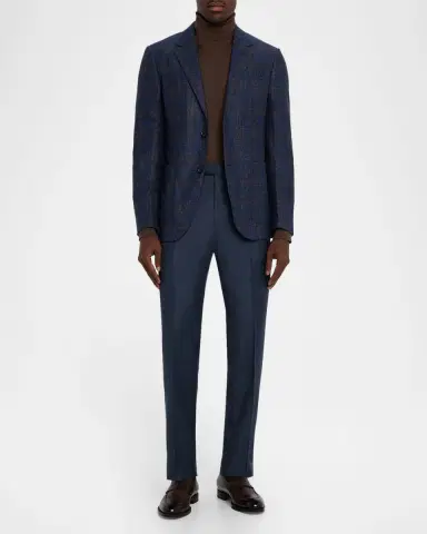 Zegna Men's Wool Sharkskin Modern Fit Trousers | Thumbnail 2 Zegna Men's Wool Sharkskin Modern Fit Trousers | Thumbnail 2