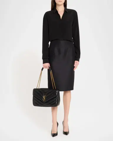 Saint Laurent Loulou Large YSL Chain Shoulder Bag in Quilted Leather | Thumbnail 9 Saint Laurent Loulou Large YSL Chain Shoulder Bag in Quilted Leather | Thumbnail 9