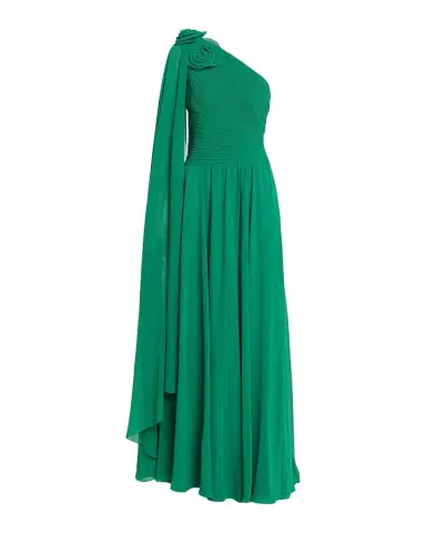 Rickie Freeman for Teri Jon Pleated Cape-Sleeve Chiffon Gown | Thumbnail 1 Rickie Freeman for Teri Jon Pleated Cape-Sleeve Chiffon Gown | Thumbnail 1