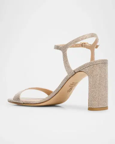 Stuart Weitzman Babette Metallic Ankle-Strap Sandals | Thumbnail 3 Stuart Weitzman Babette Metallic Ankle-Strap Sandals | Thumbnail 3