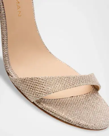 Stuart Weitzman Babette Metallic Ankle-Strap Sandals | Thumbnail 4 Stuart Weitzman Babette Metallic Ankle-Strap Sandals | Thumbnail 4