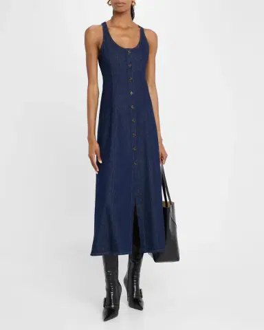 Good Work by Argent x Citizens of Humanity Farrow Sleeveless Cotton Denim Midi Dress | Thumbnail 2 Good Work by Argent x Citizens of Humanity Farrow Sleeveless Cotton Denim Midi Dress | Thumbnail 2