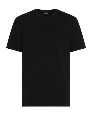 ZEGNA Men's Cotton Jersey Tonal Logo T-Shirt | Thumbnail 1 ZEGNA Men's Cotton Jersey Tonal Logo T-Shirt | Thumbnail 1