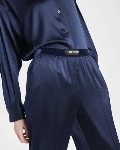 Tom Ford Logo-Banded Silk PJ Pants | Thumbnail 5 Tom Ford Logo-Banded Silk PJ Pants | Thumbnail 5