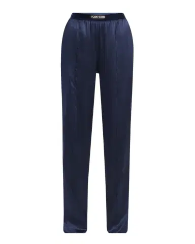 Tom Ford Logo-Banded Silk PJ Pants | Thumbnail 1 Tom Ford Logo-Banded Silk PJ Pants | Thumbnail 1