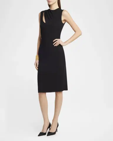 Tom Ford Cutout Shoulder-Drape Viscose Crepe Jersey Cocktail Dress | Thumbnail 4 Tom Ford Cutout Shoulder-Drape Viscose Crepe Jersey Cocktail Dress | Thumbnail 4
