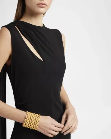 Tom Ford Cutout Shoulder-Drape Viscose Crepe Jersey Cocktail Dress | Thumbnail 5 Tom Ford Cutout Shoulder-Drape Viscose Crepe Jersey Cocktail Dress | Thumbnail 5