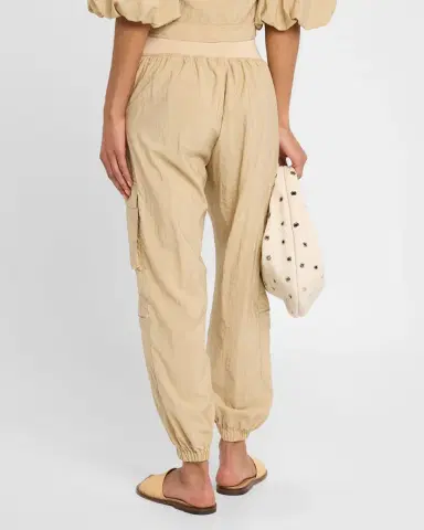 Cinq à Sept Genevive Satin Cargo Jogger Pants | Thumbnail 3 Cinq à Sept Genevive Satin Cargo Jogger Pants | Thumbnail 3