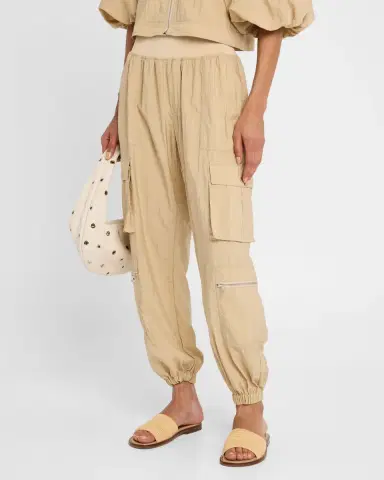 Cinq à Sept Genevive Satin Cargo Jogger Pants | Thumbnail 4 Cinq à Sept Genevive Satin Cargo Jogger Pants | Thumbnail 4