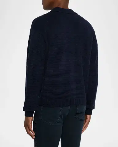 Frame Men's Knit Wool and Cashmere Johnny Collar Sweater | Thumbnail 3 Frame Men's Knit Wool and Cashmere Johnny Collar Sweater | Thumbnail 3