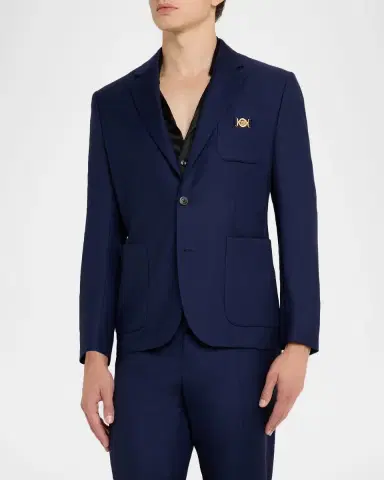 Versace Men 's Wool Single-Breasted Blazer | Thumbnail 4 Versace Men 's Wool Single-Breasted Blazer | Thumbnail 4