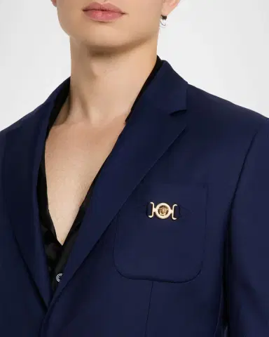 Versace Men 's Wool Single-Breasted Blazer | Thumbnail 5 Versace Men 's Wool Single-Breasted Blazer | Thumbnail 5