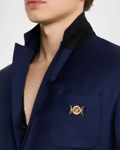 Versace Men 's Wool Single-Breasted Blazer | Thumbnail 7 Versace Men 's Wool Single-Breasted Blazer | Thumbnail 7