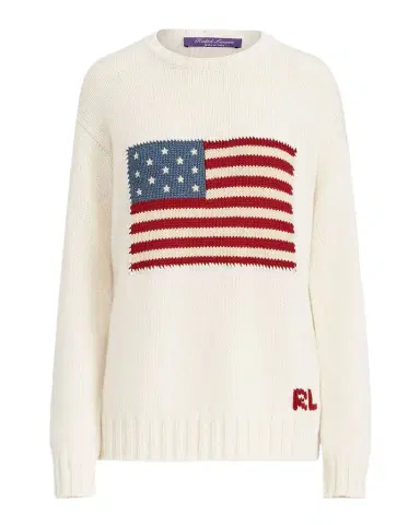 Ralph Lauren Collection Flag Cashmere Crewneck Sweater | Thumbnail 1 Ralph Lauren Collection Flag Cashmere Crewneck Sweater | Thumbnail 1