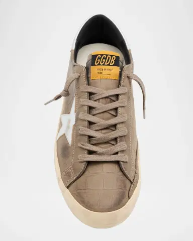 Golden Goose Men's Super-Star Croc-Printed Nubuck Leather Sneakers, Exclusive | Thumbnail 6 Golden Goose Men's Super-Star Croc-Printed Nubuck Leather Sneakers, Exclusive | Thumbnail 6