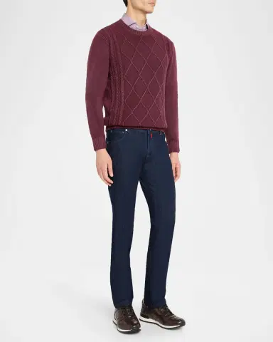Kiton Men's Dark Wash Straight-Fit Jeans | Thumbnail 2 Kiton Men's Dark Wash Straight-Fit Jeans | Thumbnail 2
