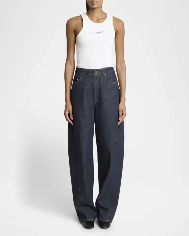 Givenchy Mid-Rise Barrel-Leg Denim Cocoon Trousers | Thumbnail 2 Givenchy Mid-Rise Barrel-Leg Denim Cocoon Trousers | Thumbnail 2