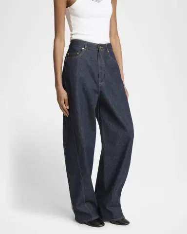 Givenchy Mid-Rise Barrel-Leg Denim Cocoon Trousers | Thumbnail 4 Givenchy Mid-Rise Barrel-Leg Denim Cocoon Trousers | Thumbnail 4
