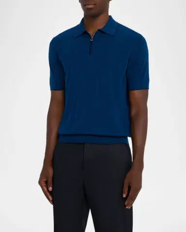 Stefano Ricci Men's Quarter-Zip Short Sleeve Polo Sweater | Thumbnail 4 Stefano Ricci Men's Quarter-Zip Short Sleeve Polo Sweater | Thumbnail 4