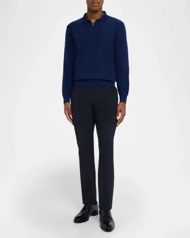 Stefano Ricci Men's Cashmere Quarter-Zip Polo Sweater | Thumbnail 2 Stefano Ricci Men's Cashmere Quarter-Zip Polo Sweater | Thumbnail 2